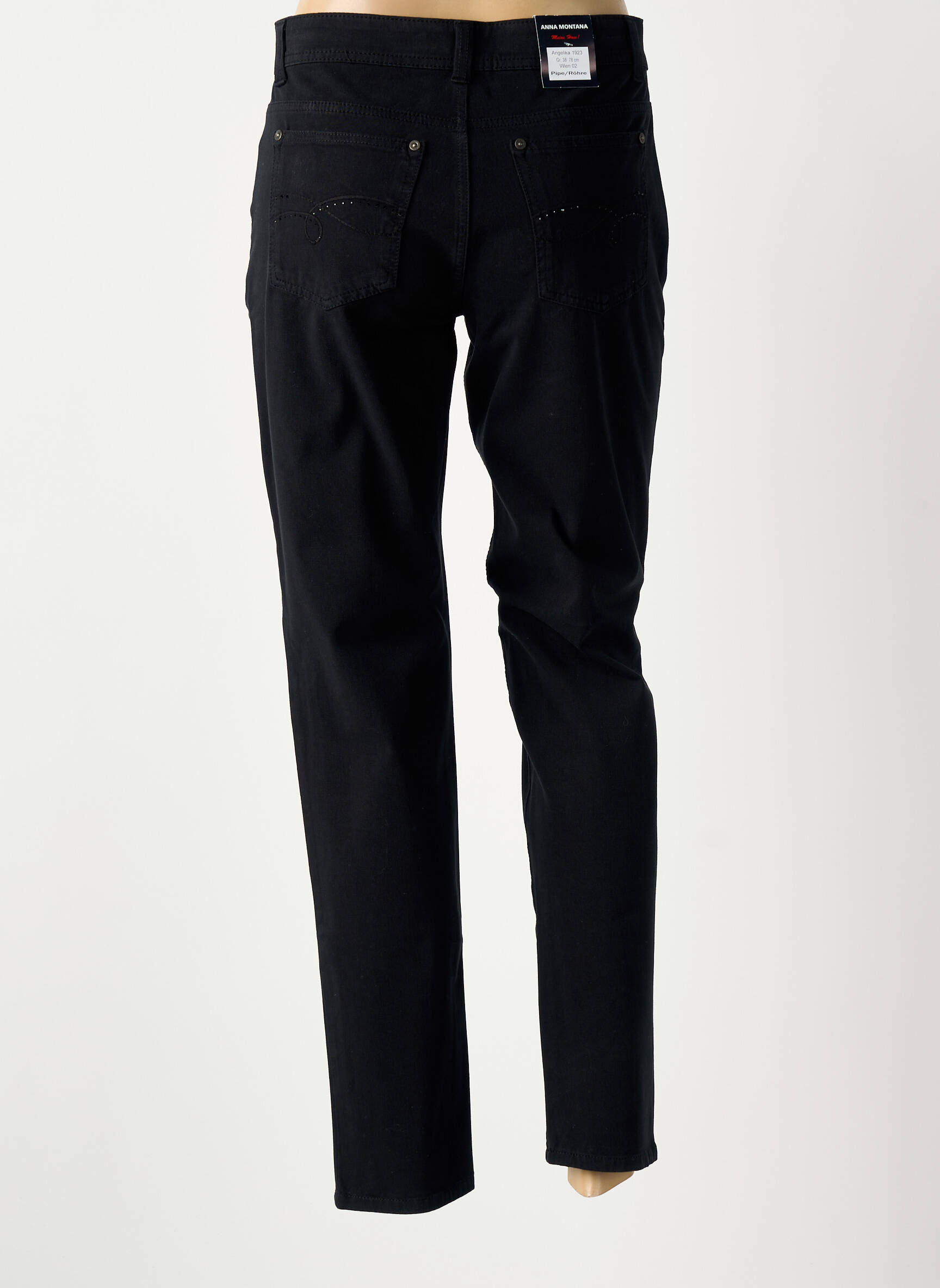 Jeans coupe slim stretch taille normale noir ANNA MARIA femme