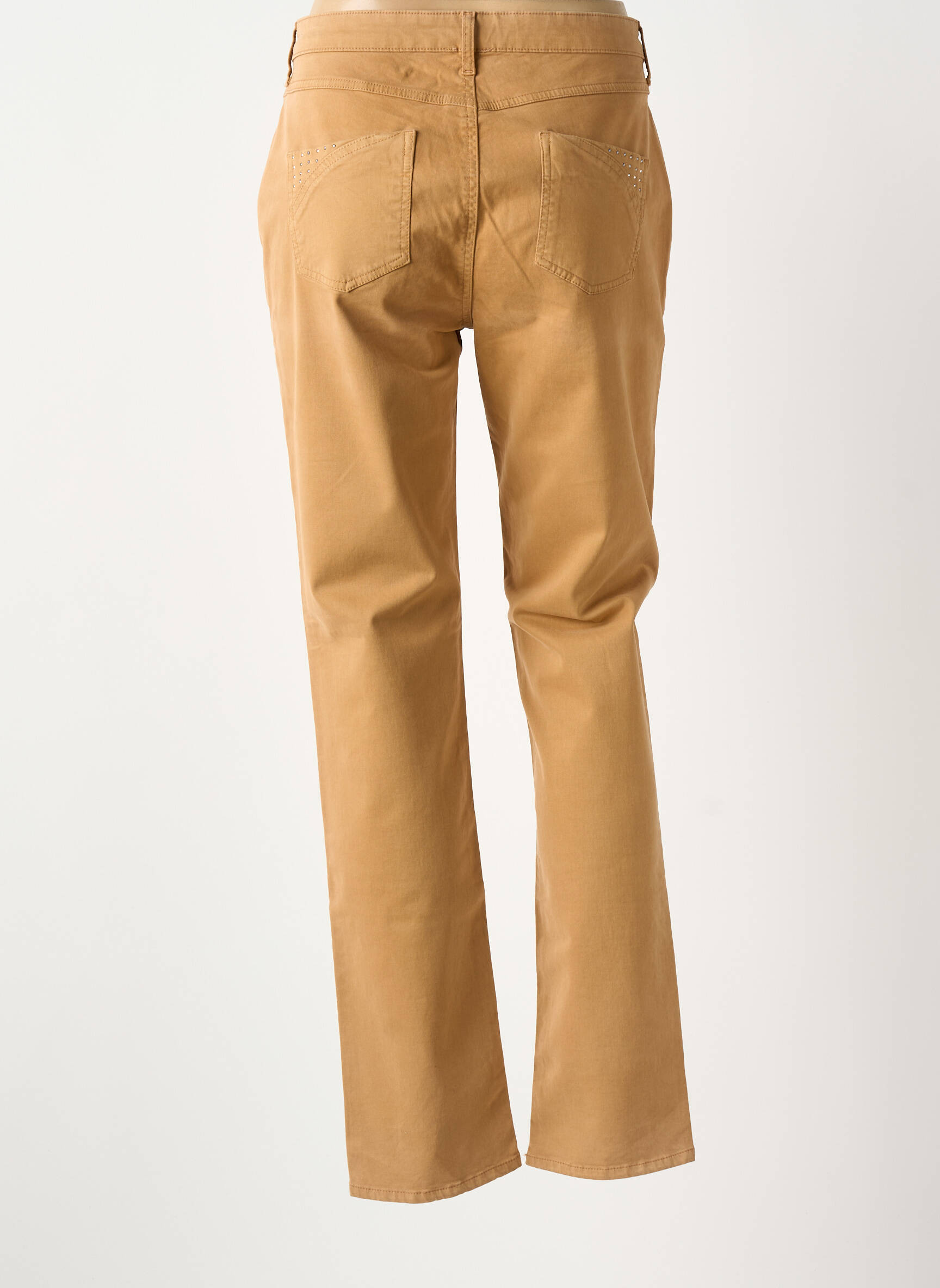 Pantalon slim tissage popeline taille normale beige GUY DUBOUIS femme