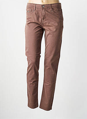 Pantalon droit stretch taille normale marron FUEGO WOMAN femme