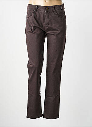 Pantalon droit stretch taille normale marron ANNA MONTANA femme