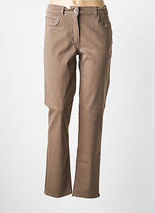 Pantalon droit stretch taille normale marron ANNA MONTANA femme