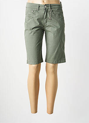 Bermuda tissage popeline taille normale vert ANNA MONTANA femme