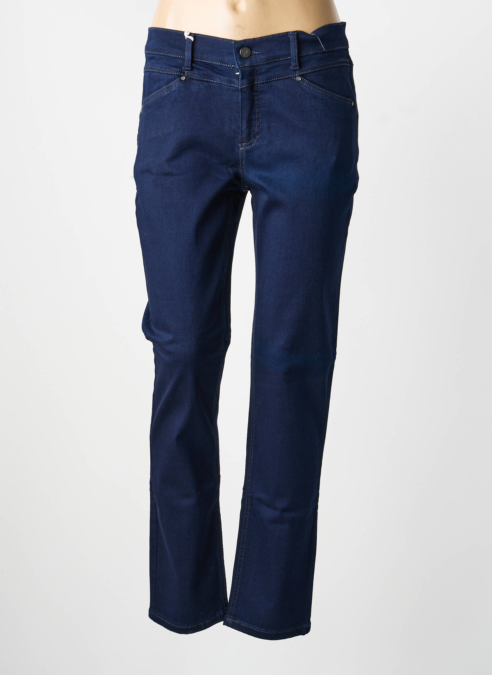 Jeans coupe slim stretch taille normale bleu ANNA MONTANA femme