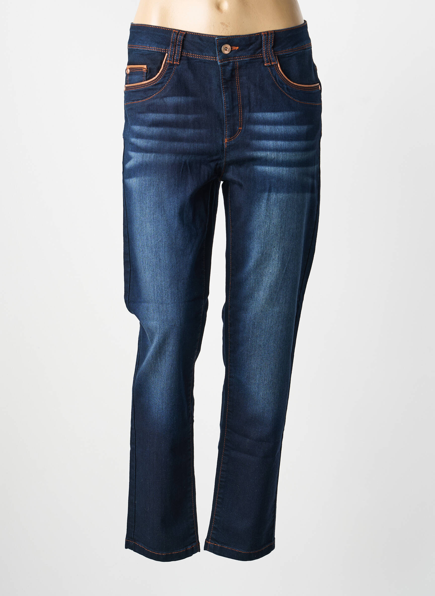 Jeans coupe droite stretch taille normale bleu THOMAS RABE femme