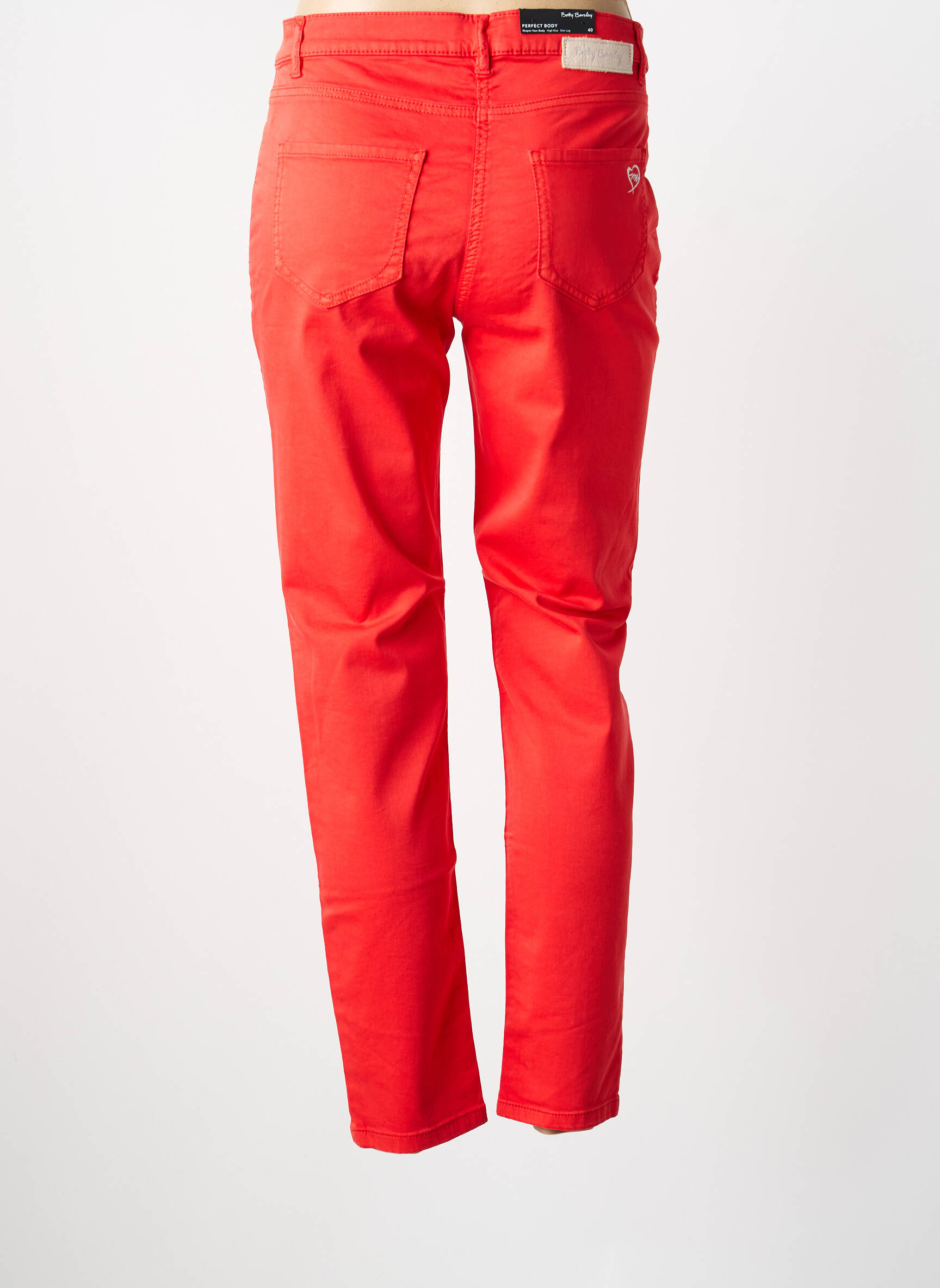 Pantalon slim tissage popeline taille normale rouge BETTY BARCLAY femme