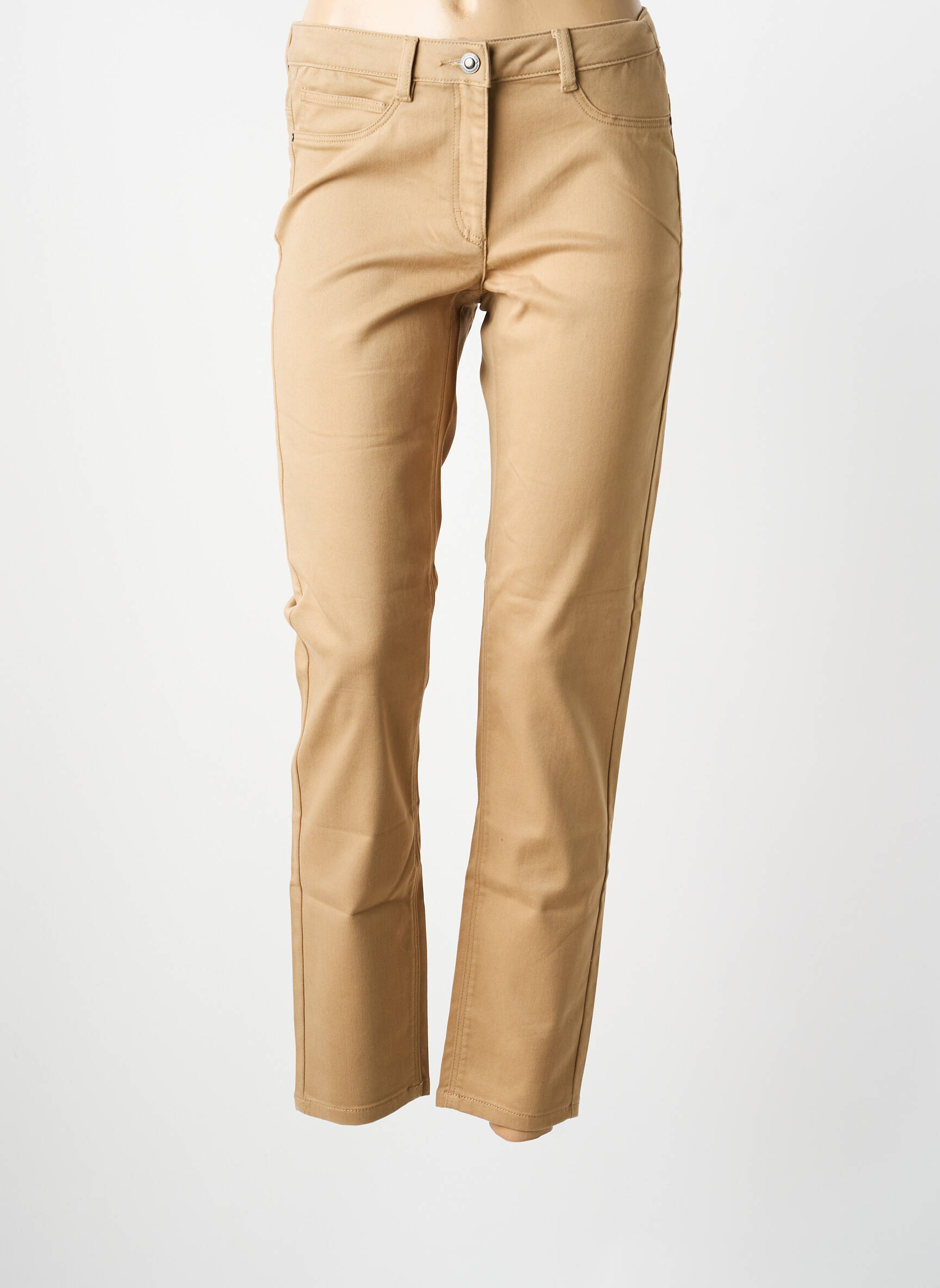 Pantalon droit stretch taille normale beige BARBARA LEBEK femme