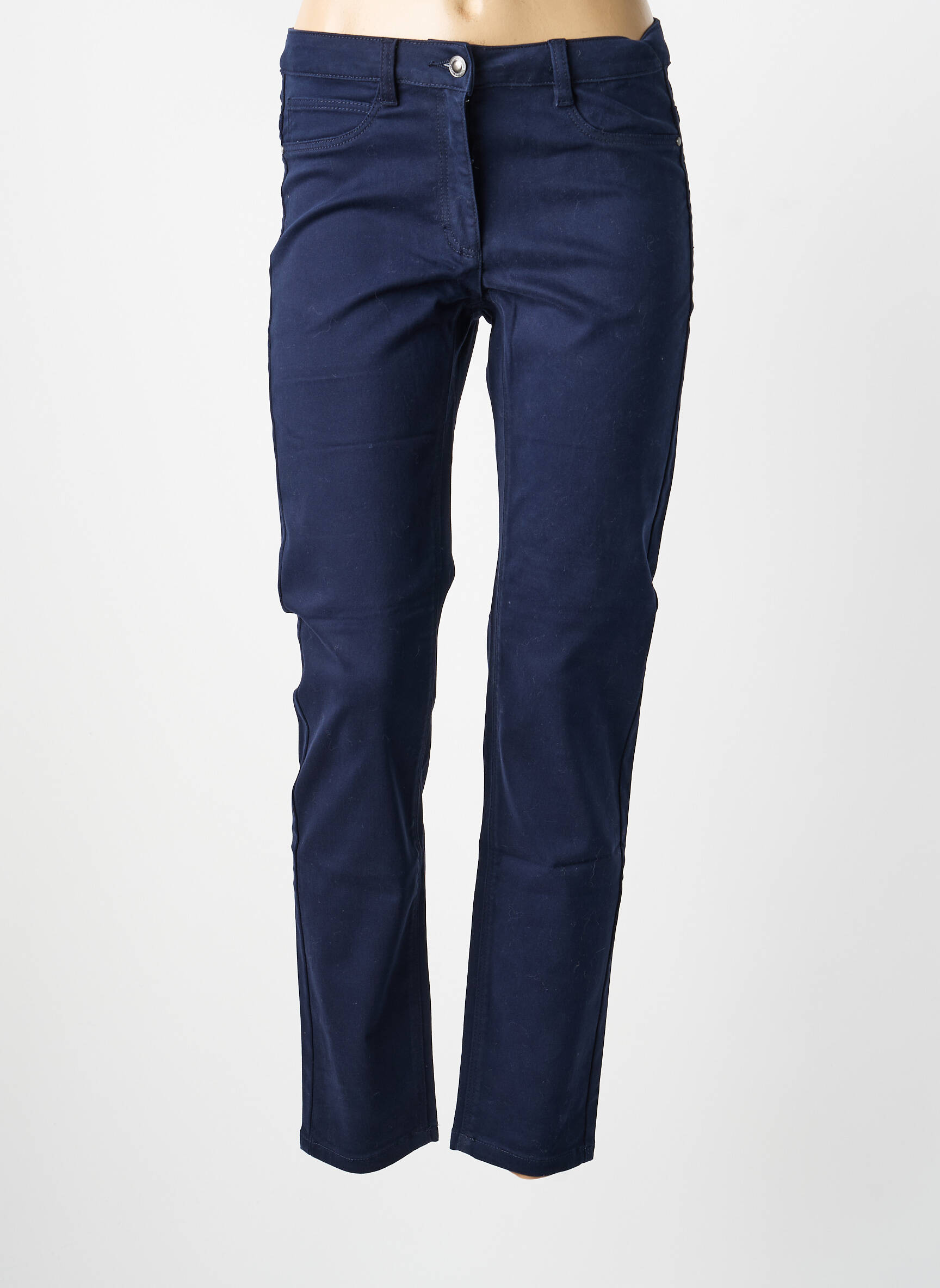 Pantalon droit stretch taille normale bleu BARBARA LEBEK femme