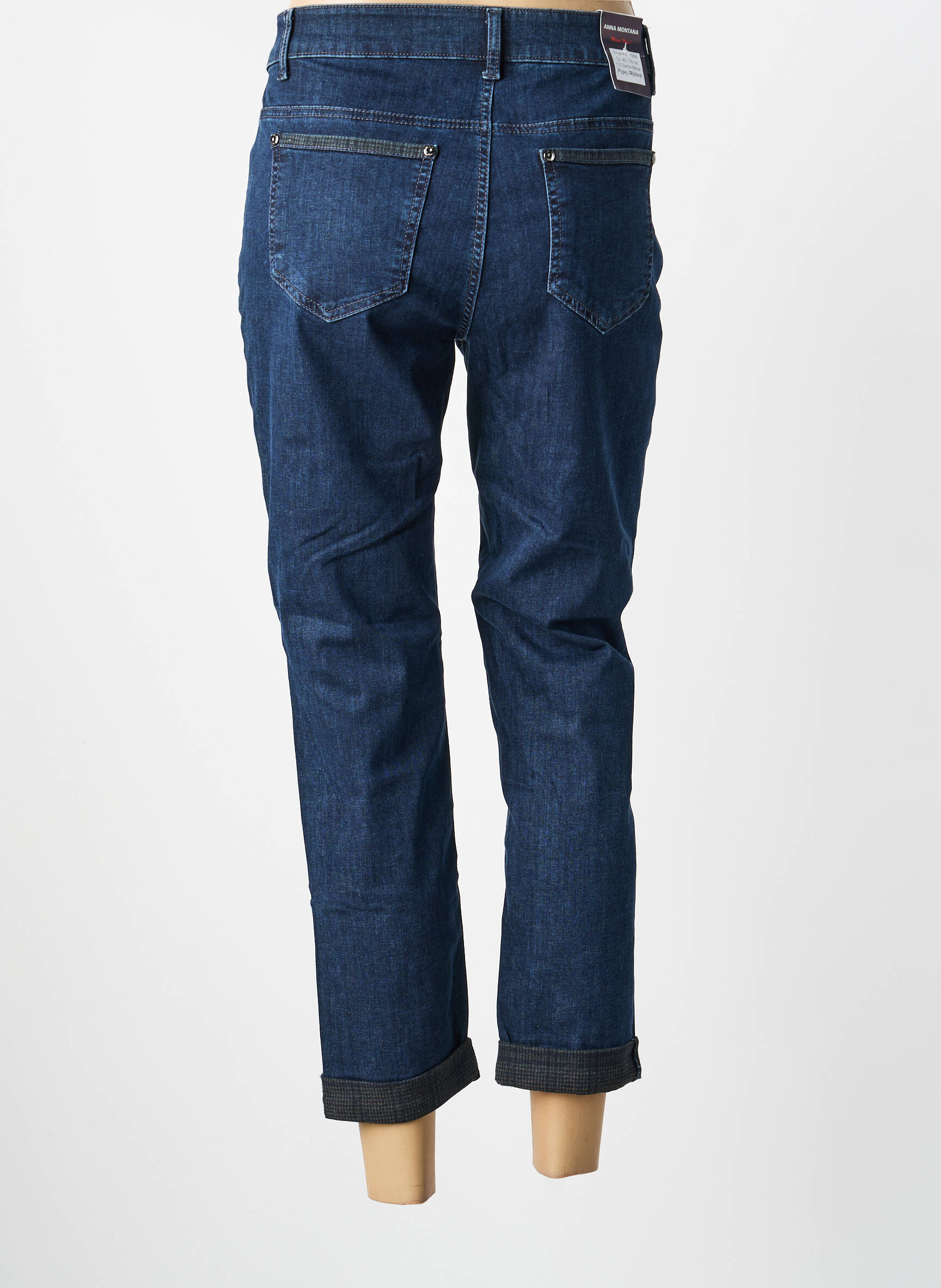 Jeans coupe slim stretch taille normale bleu ANNA MONTANA femme