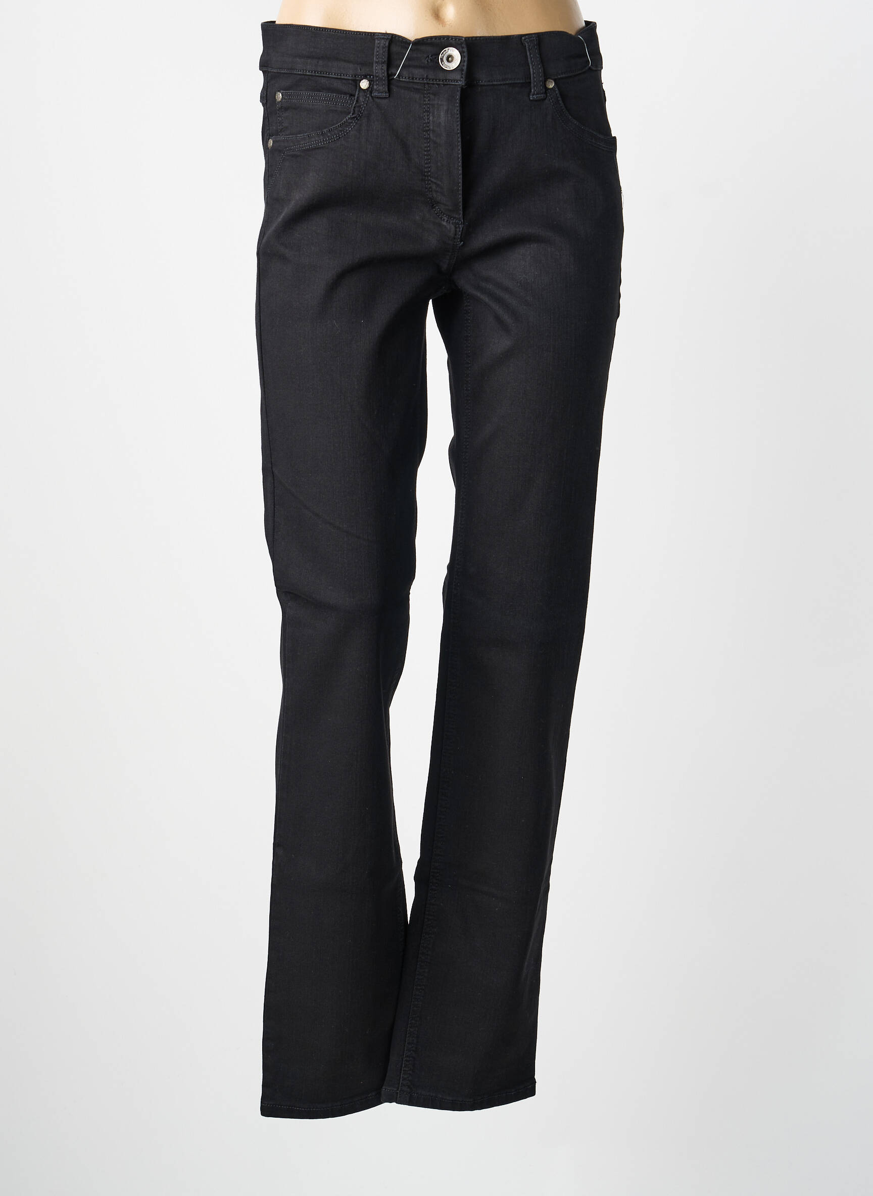Jeans coupe droite stretch taille normale noir ANNA MONTANA femme