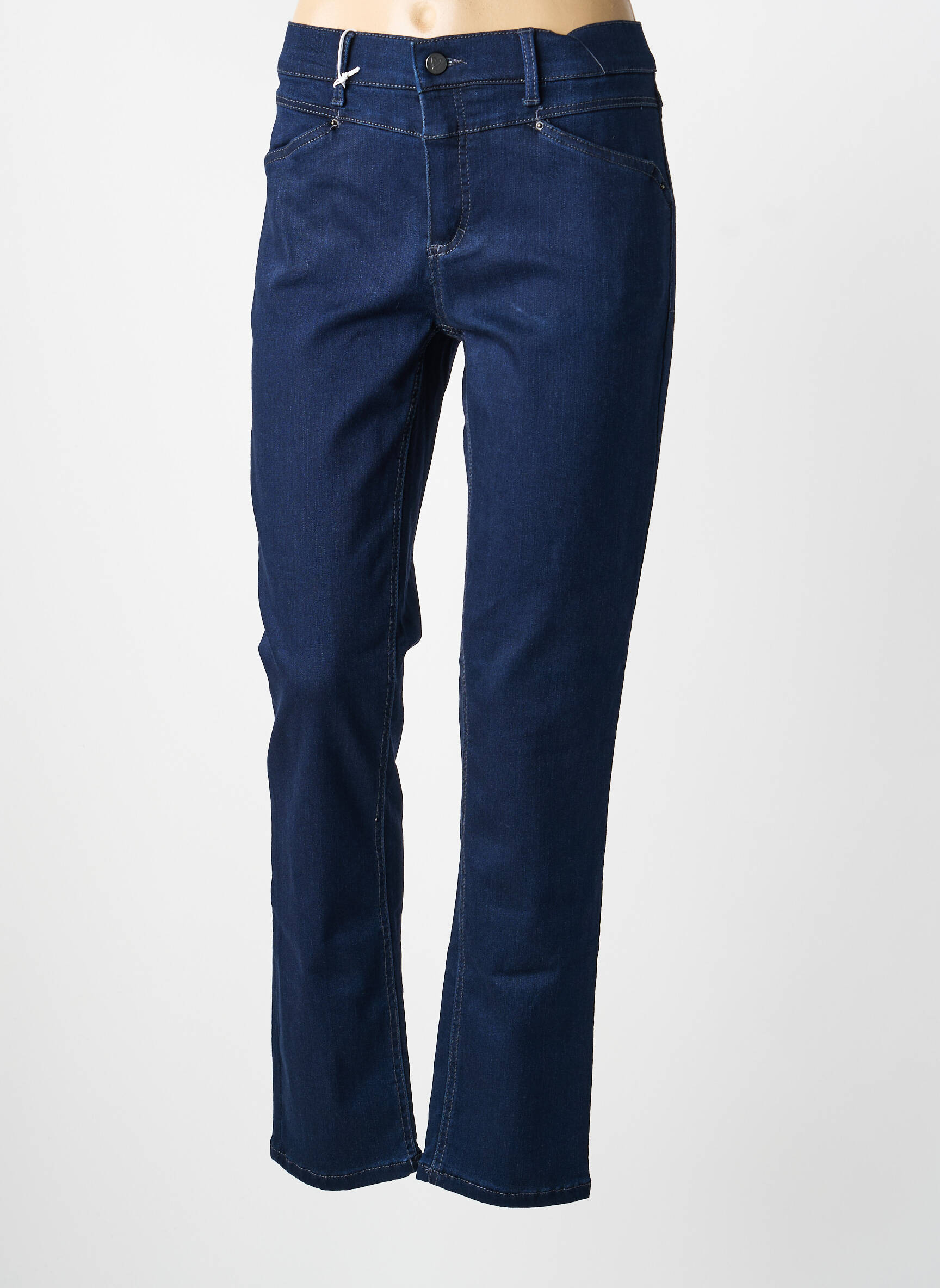 Jeans coupe droite stretch taille normale bleu ANNA MONTANA femme