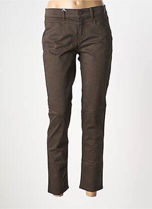 Pantalon 7/8 stretch taille normale marron ANNA MONTANA femme