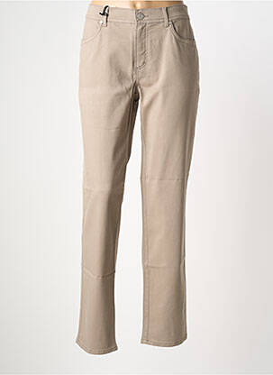 Pantalon slim tissage popeline taille normale marron ANNA MONTANA femme