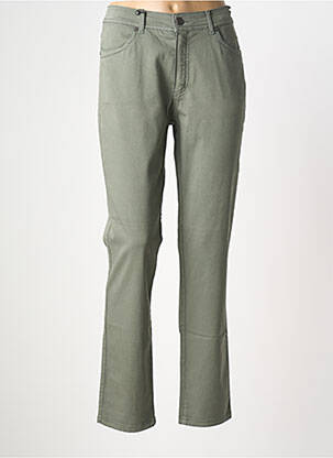 Pantalon slim tissage popeline taille normale vert ANNA MONTANA femme