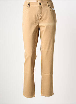 Pantalon slim tissage popeline taille normale beige ANNA MONTANA femme