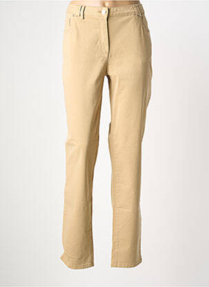 Pantalon slim tissage popeline taille normale beige ANANKE femme
