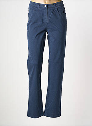 Pantalon slim tissage popeline taille normale bleu GUY DUBOUIS femme