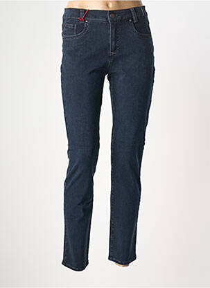 Jeans coupe slim stretch taille haute bleu ANNA MONTANA femme