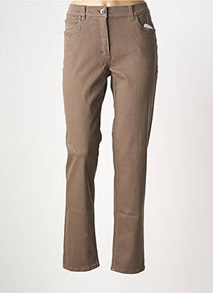 Jeans coupe slim stretch taille normale marron ANNA MONTANA femme