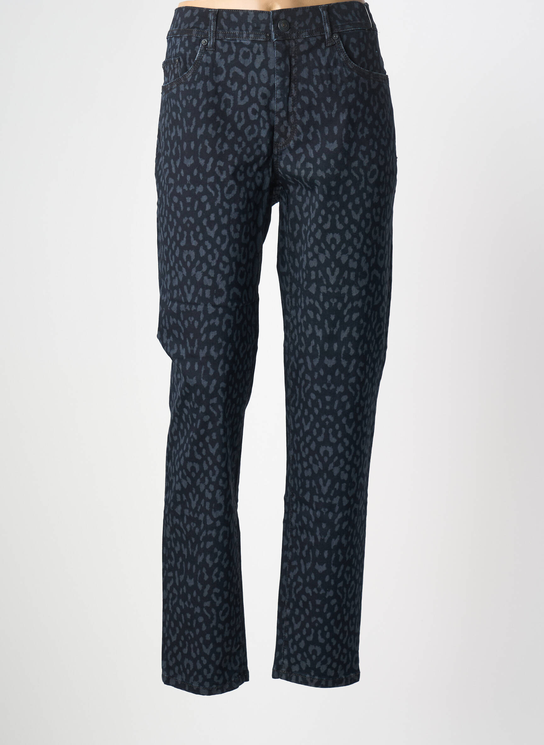 Jeans coupe slim stretch taille normale noir ANNA MONTANA femme