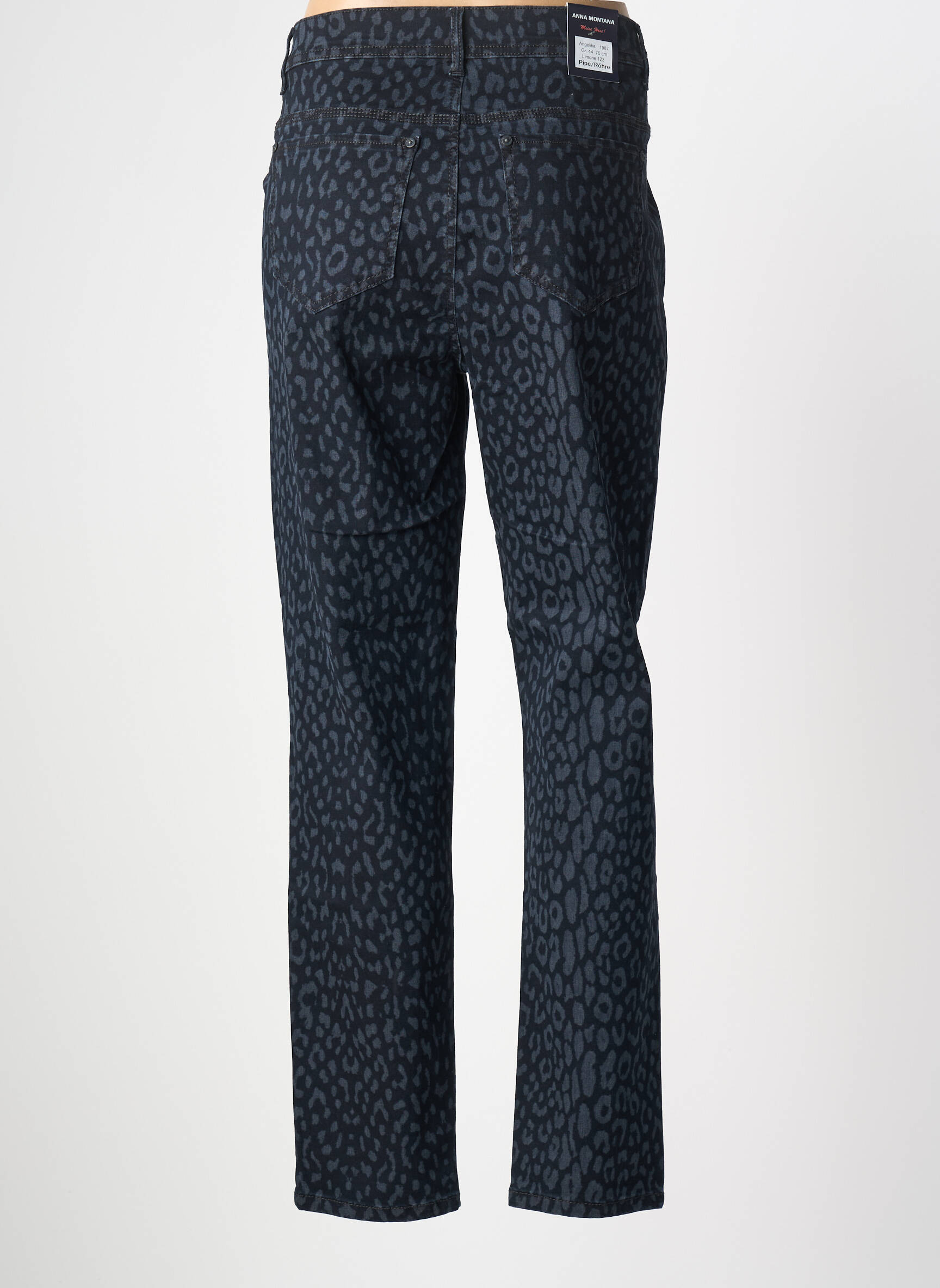 Jeans coupe slim stretch taille normale noir ANNA MONTANA femme