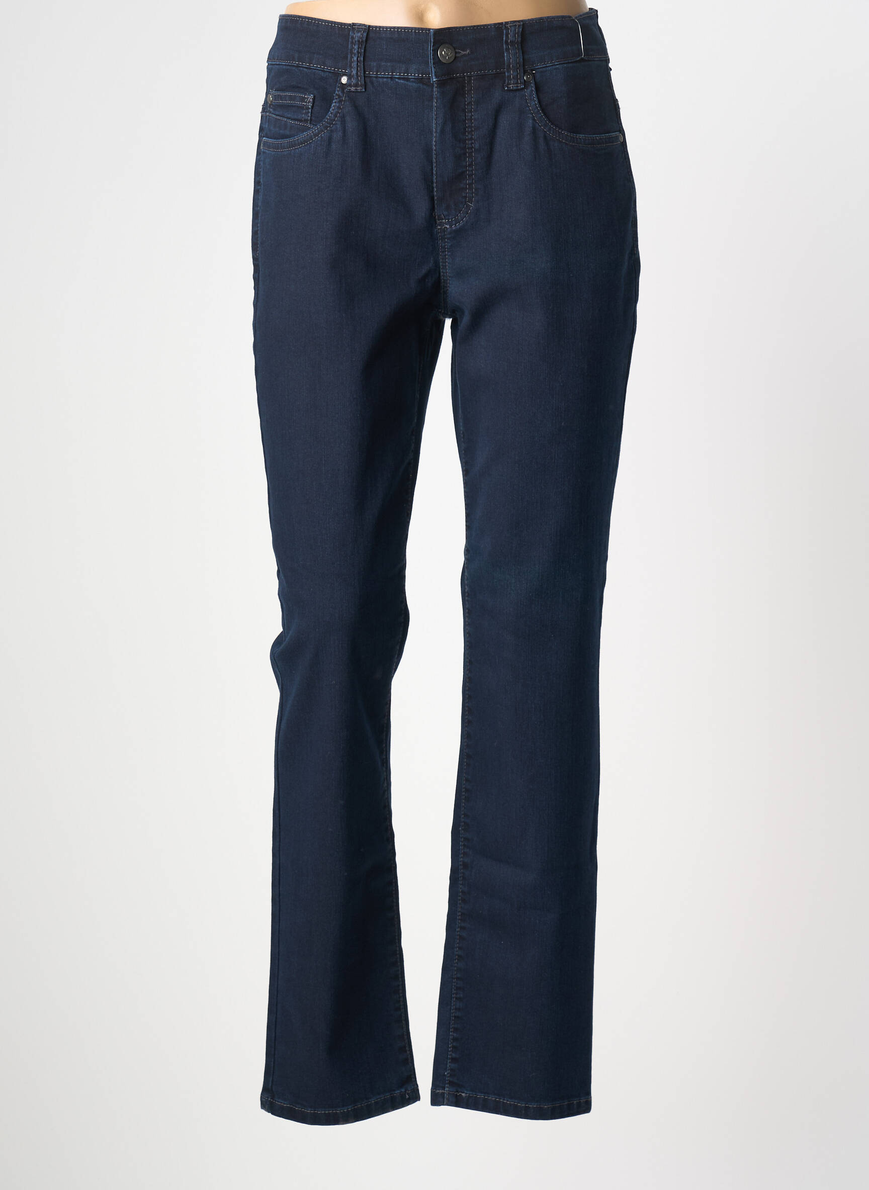 Jeans coupe slim tissage brut taille normale bleu ANNA MONTANA femme