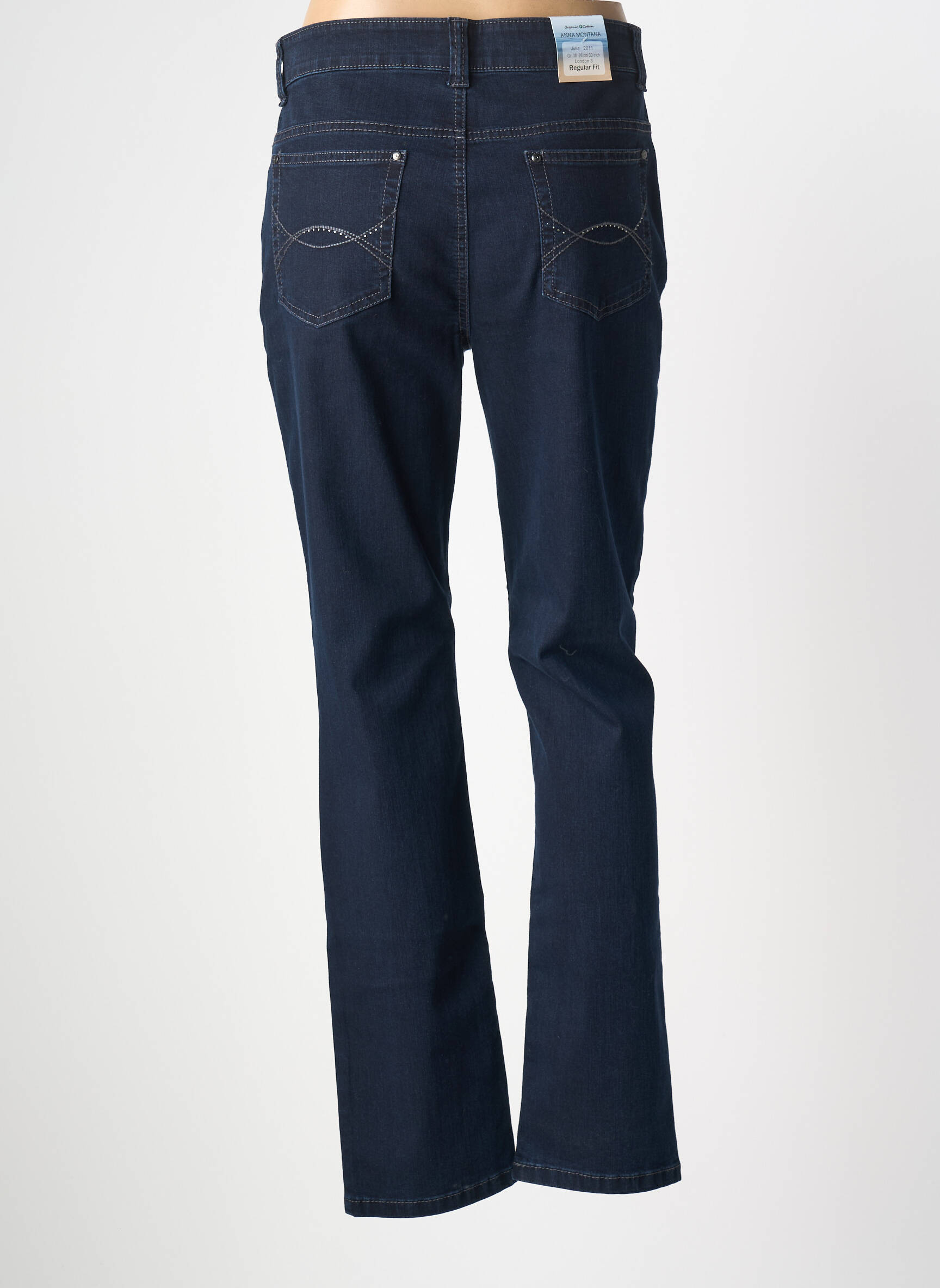 Jeans coupe slim tissage brut taille normale bleu ANNA MONTANA femme