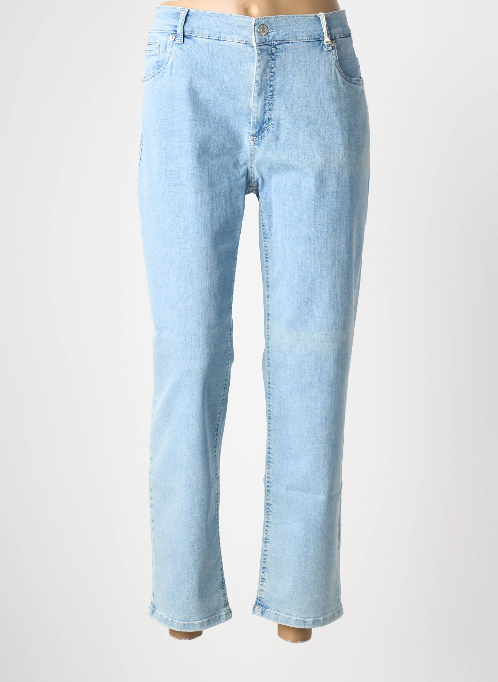 Jeans coupe slim stretch taille normale bleu ANNA MONTANA femme
