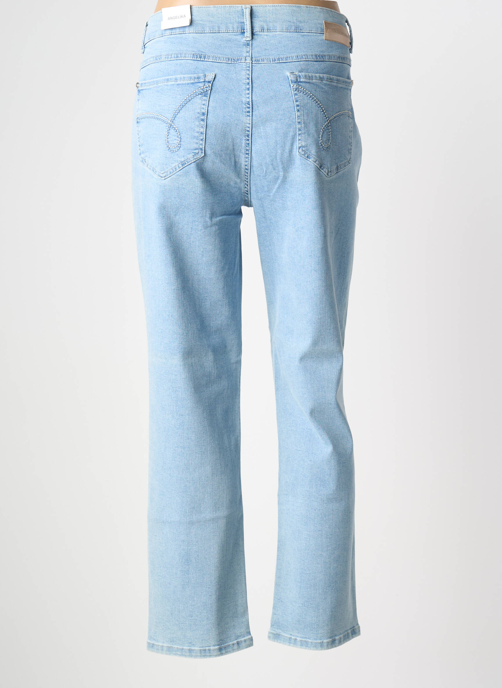 Jeans coupe slim stretch taille normale bleu ANNA MONTANA femme