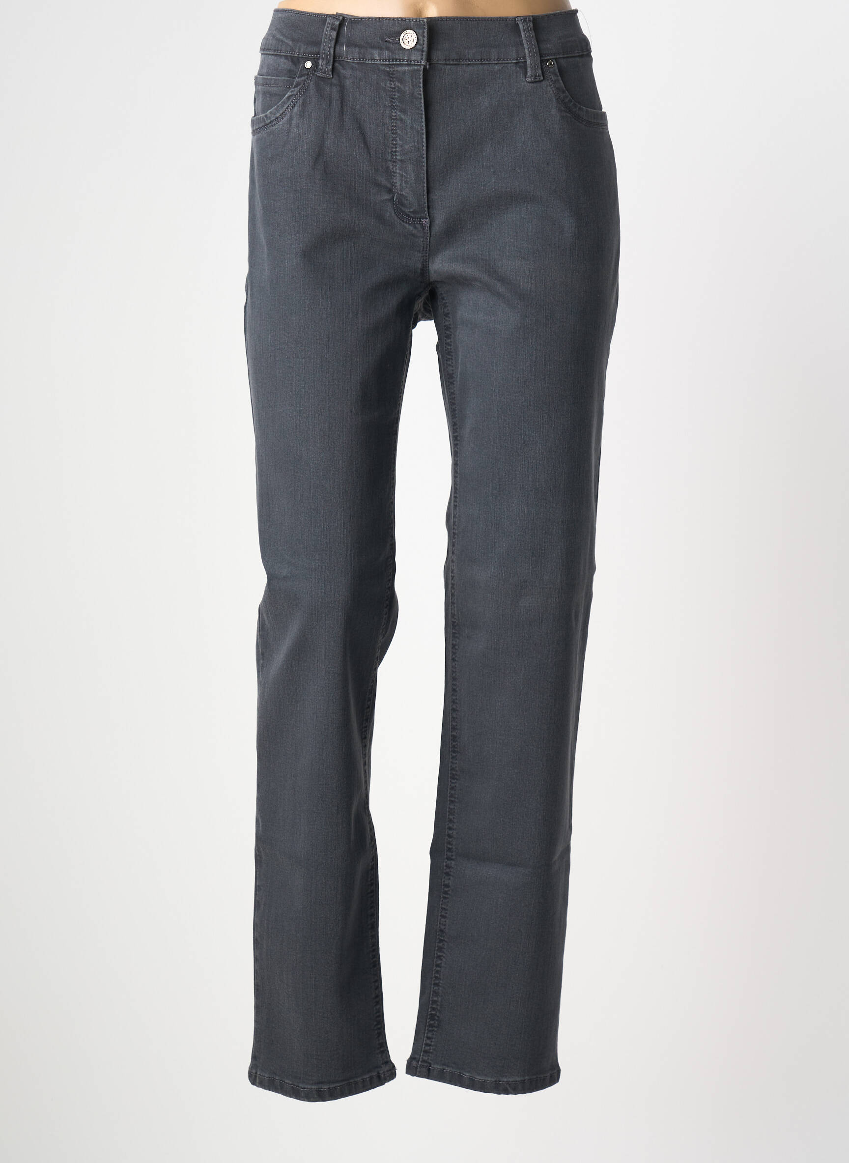 Jeans coupe slim stretch taille normale noir ANNA MONTANA femme