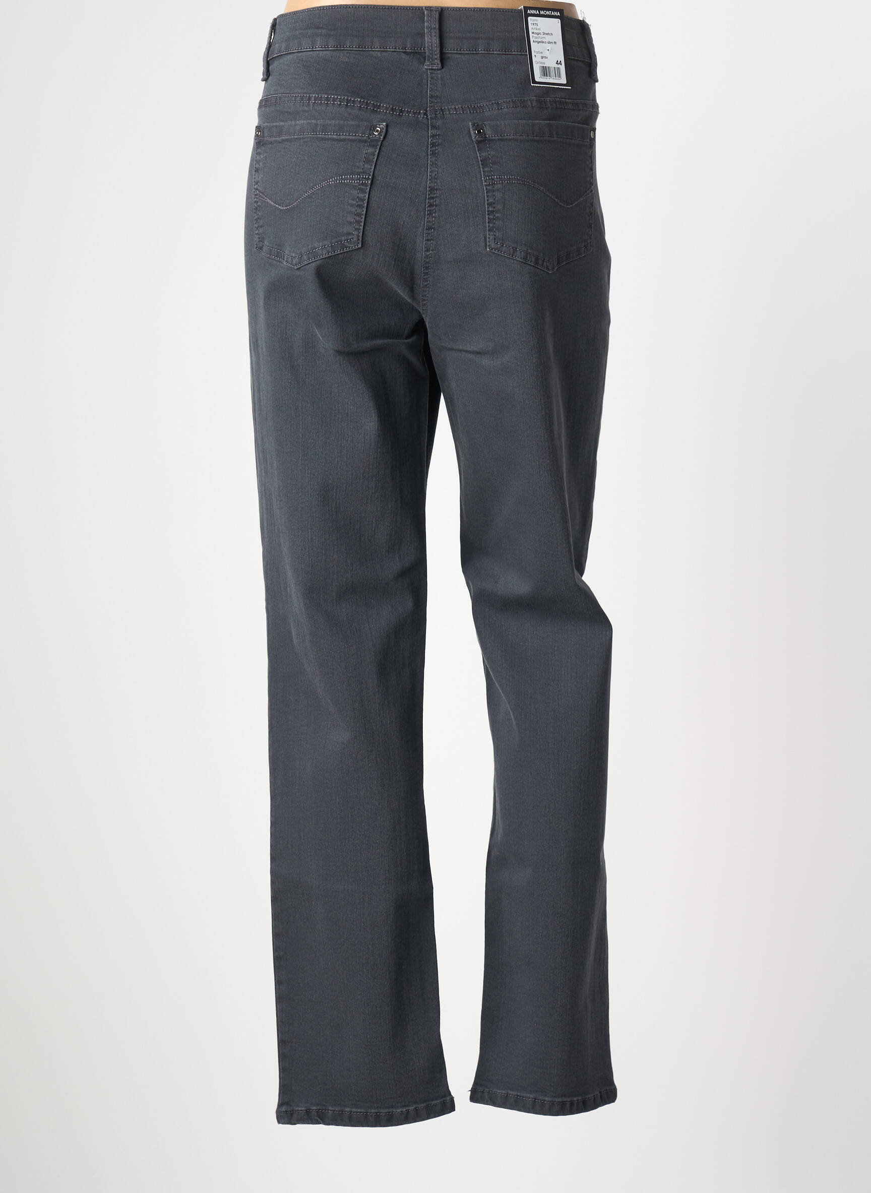 Jeans coupe slim stretch taille normale noir ANNA MONTANA femme