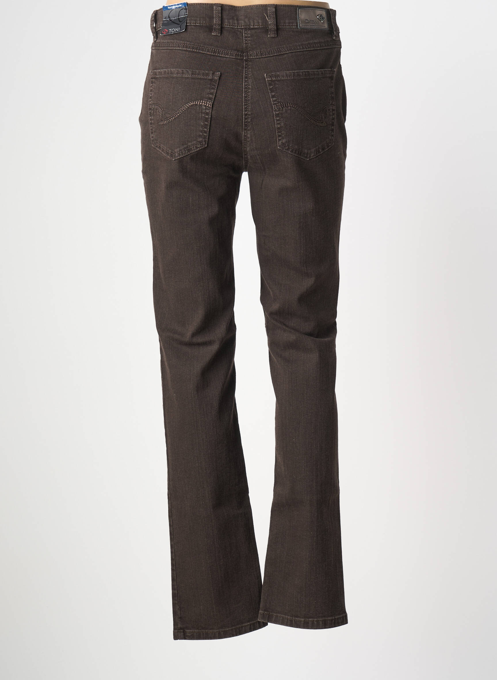Jeans coupe slim stretch taille normale marron TONI femme
