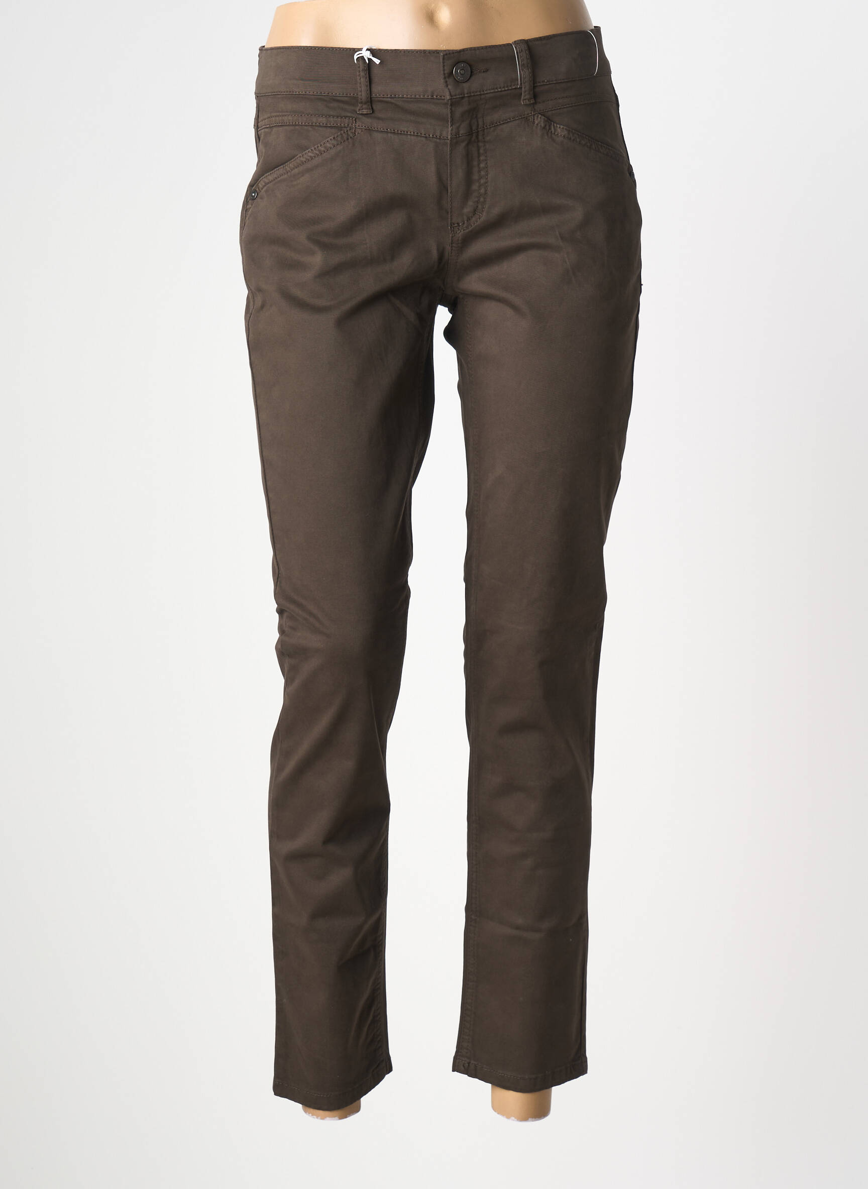 Pantalon 7/8 stretch taille normale marron ANNA MONTANA femme