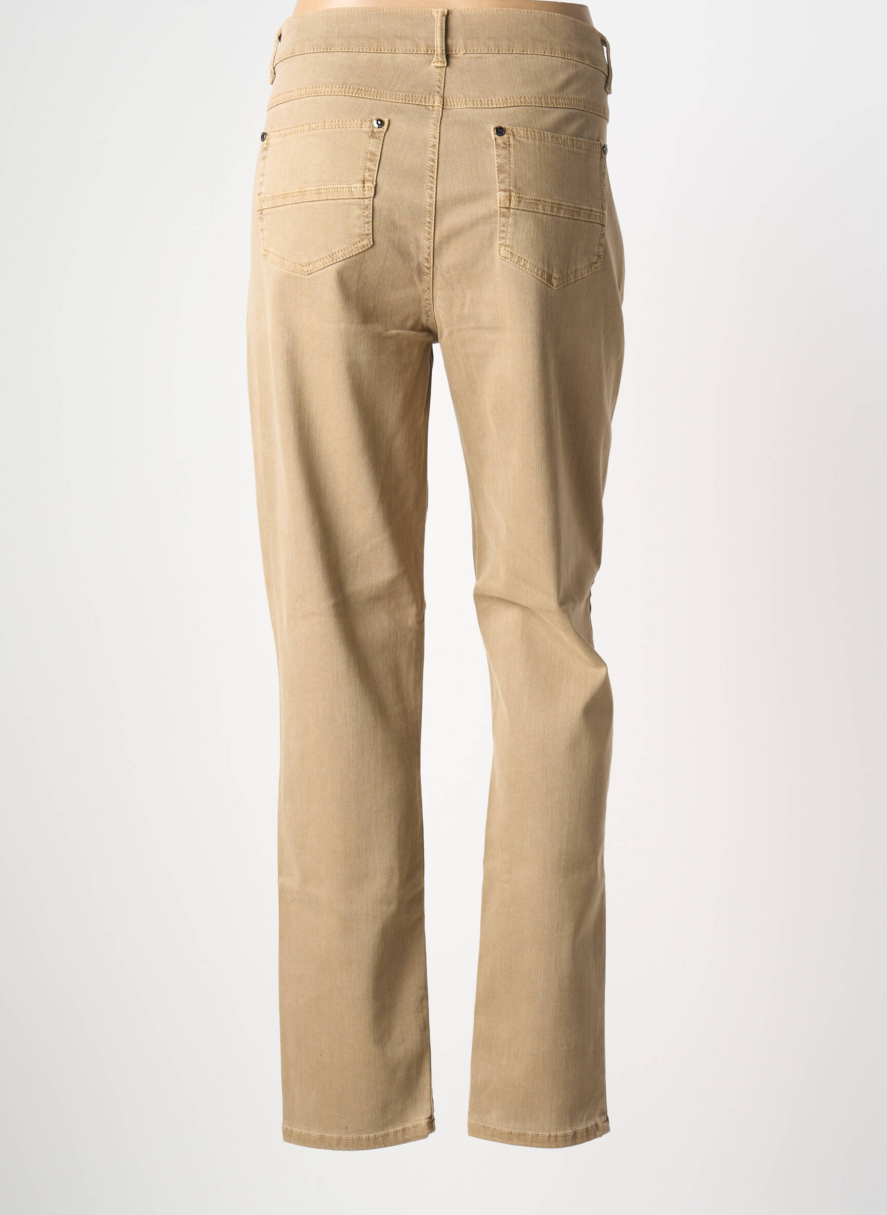 Jeans coupe slim stretch taille normale marron ANNA MONTANA femme