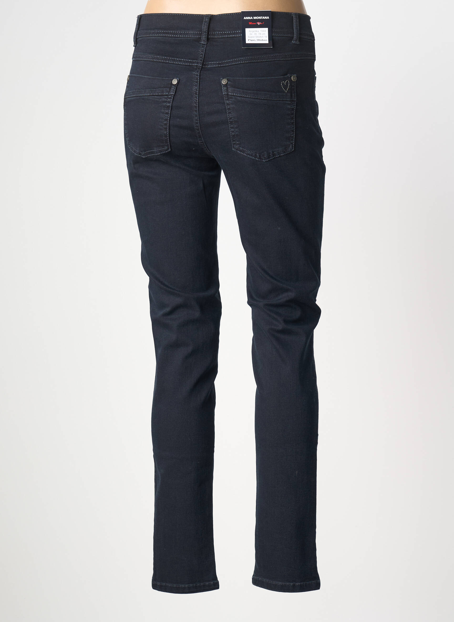 Jeans coupe slim taille normale taille normale noir ANNA MONTANA femme