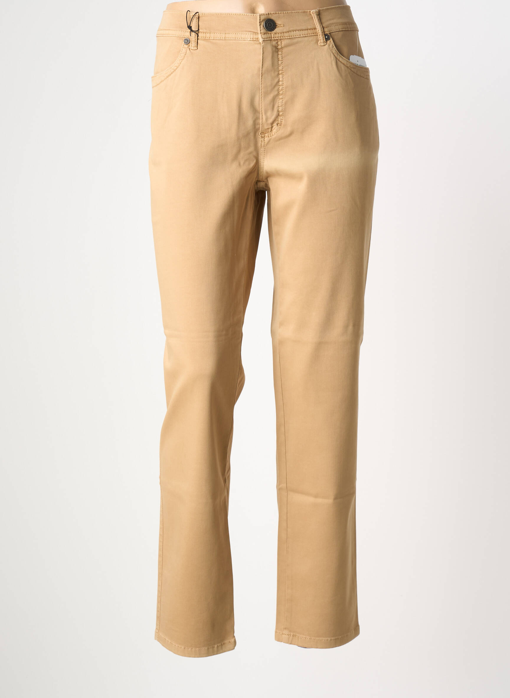 Pantalon slim tissage popeline taille normale beige ANNA MONTANA femme