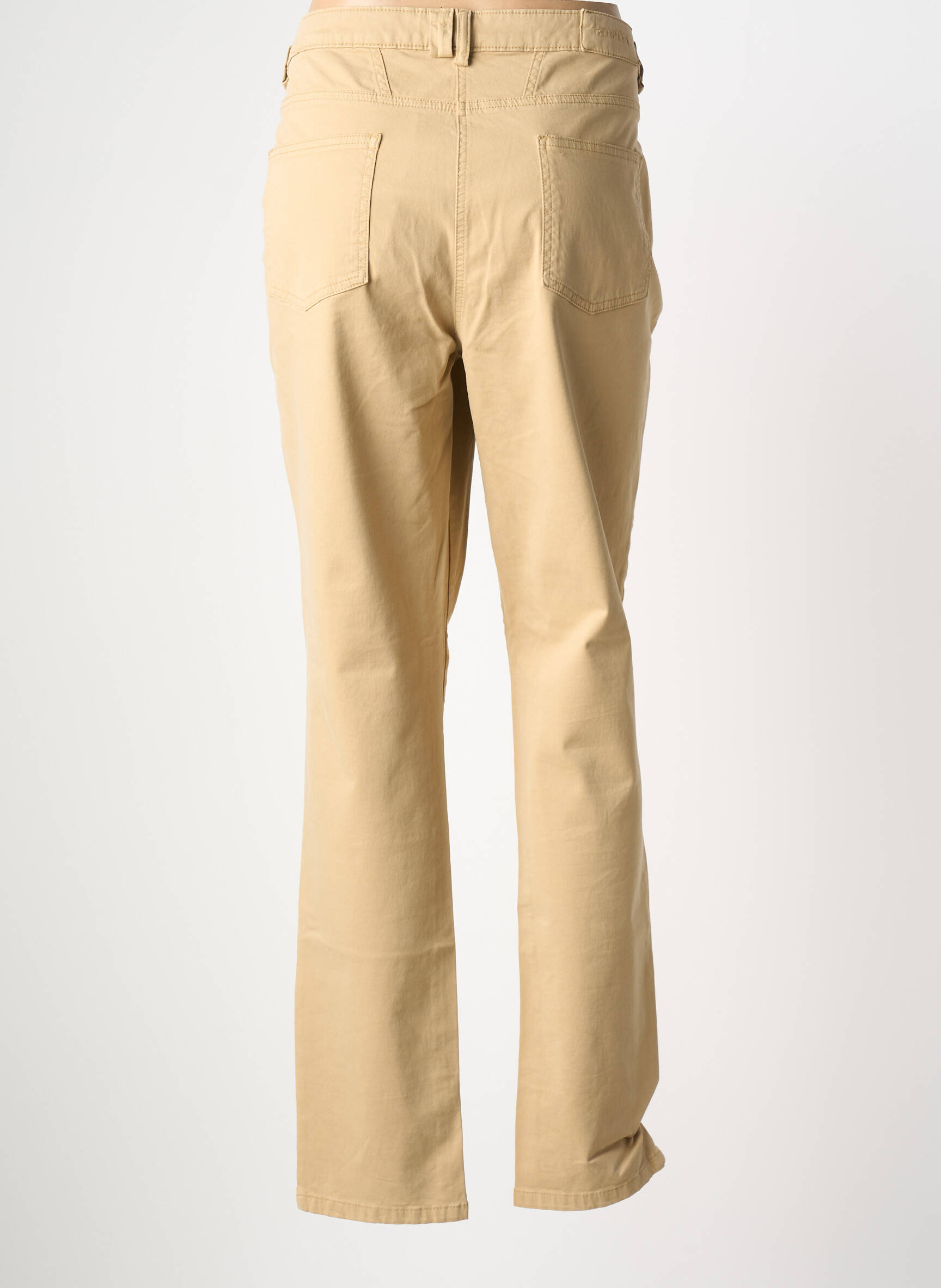 Pantalon slim tissage popeline taille normale beige ANANKE femme