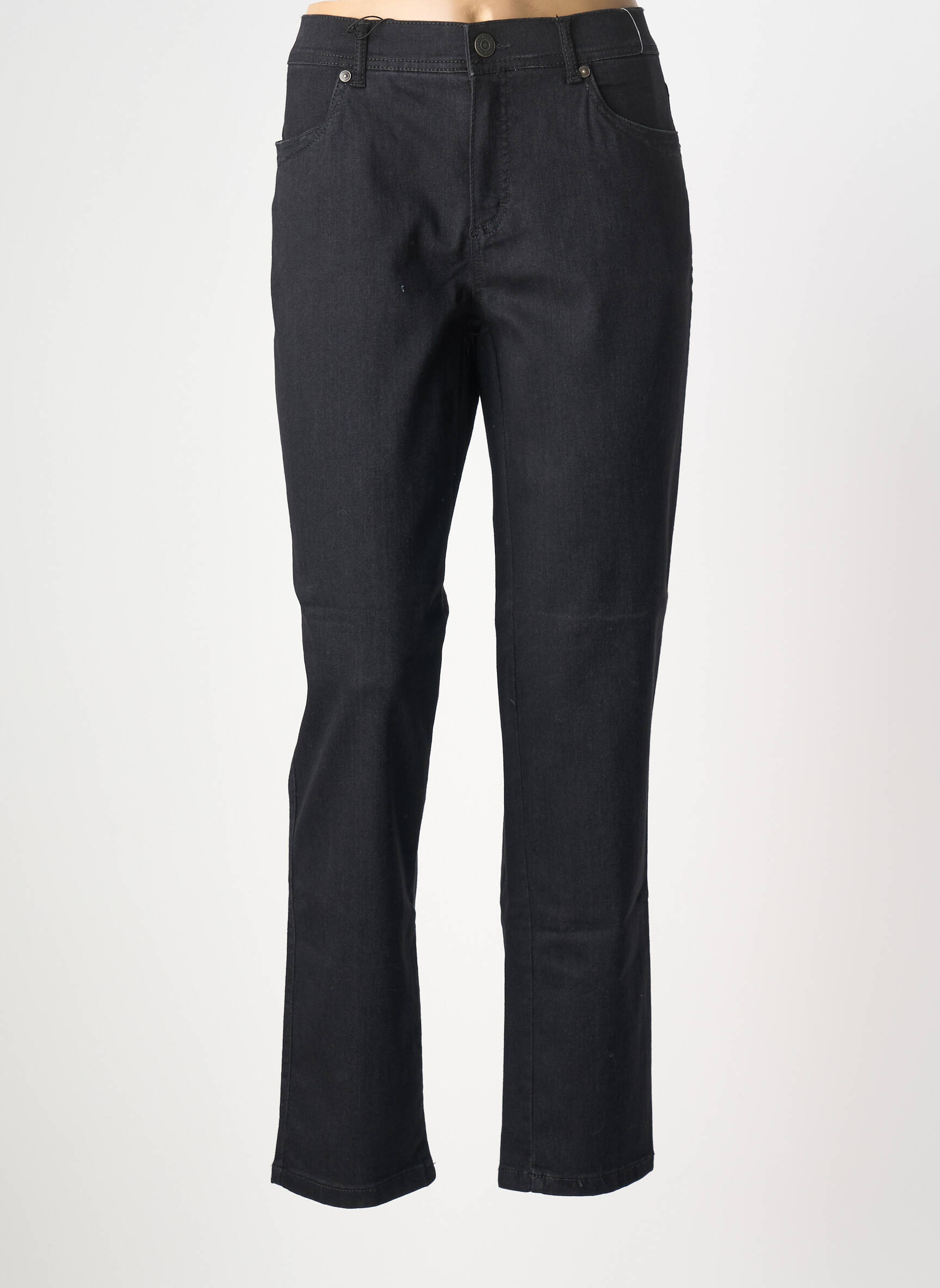 Jeans coupe slim stretch taille normale noir ANNA MONTANA femme