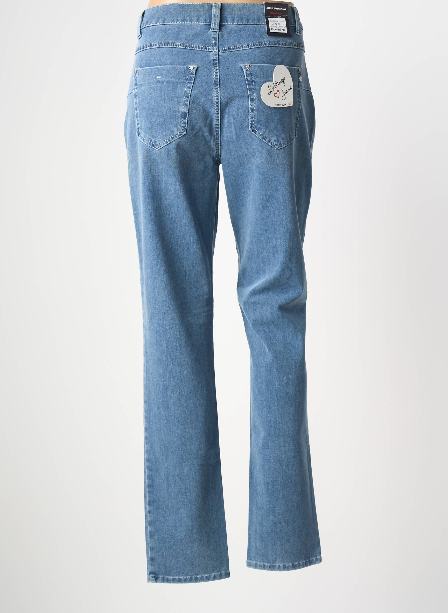 Jeans coupe slim stretch taille normale bleu ANNA MONTANA femme