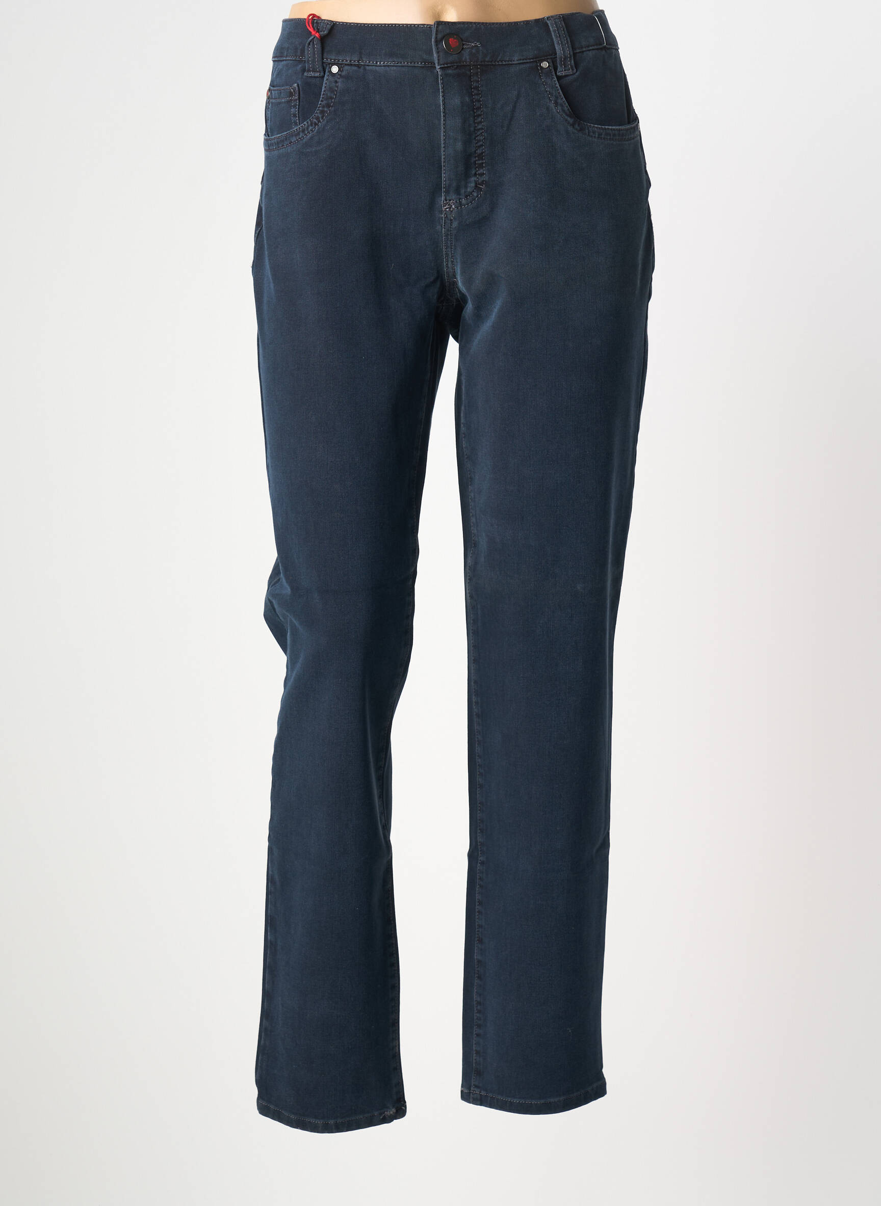 Jeans coupe slim stretch taille normale bleu ANNA MONTANA femme