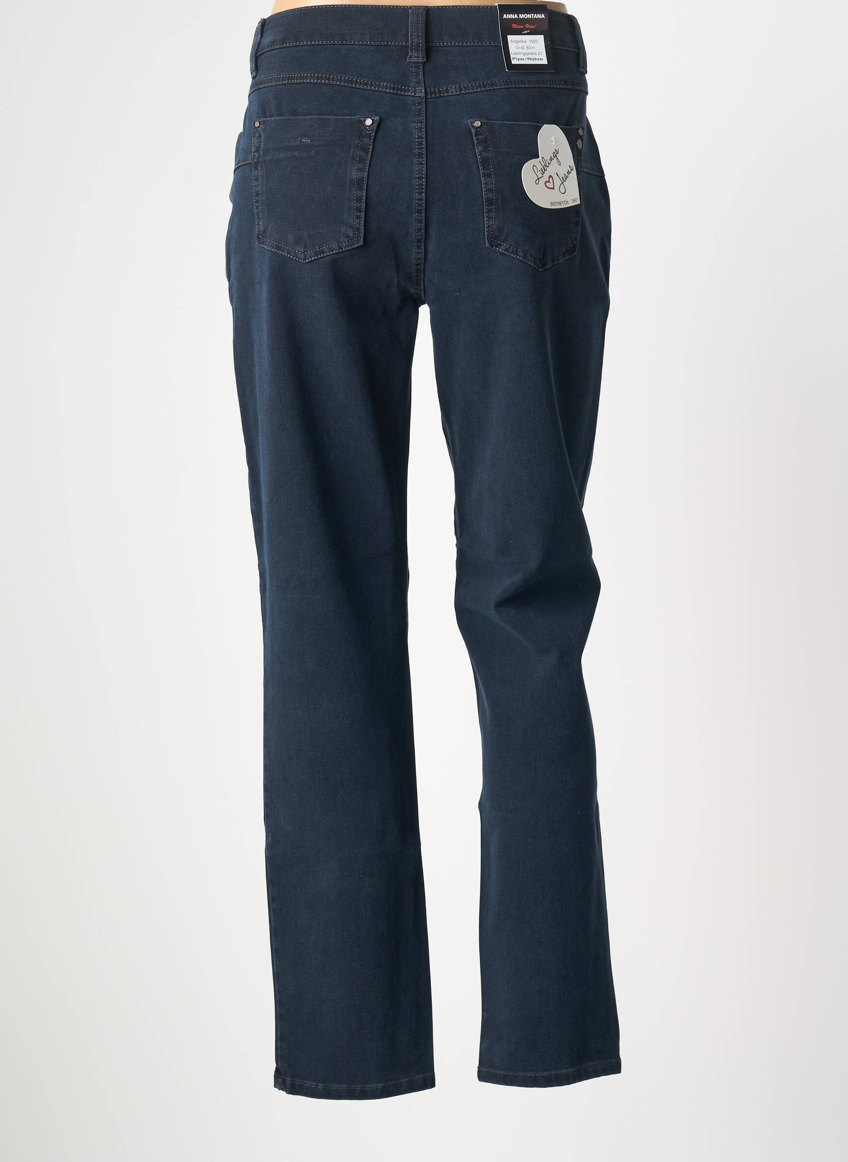 Jeans coupe slim stretch taille normale bleu ANNA MONTANA femme