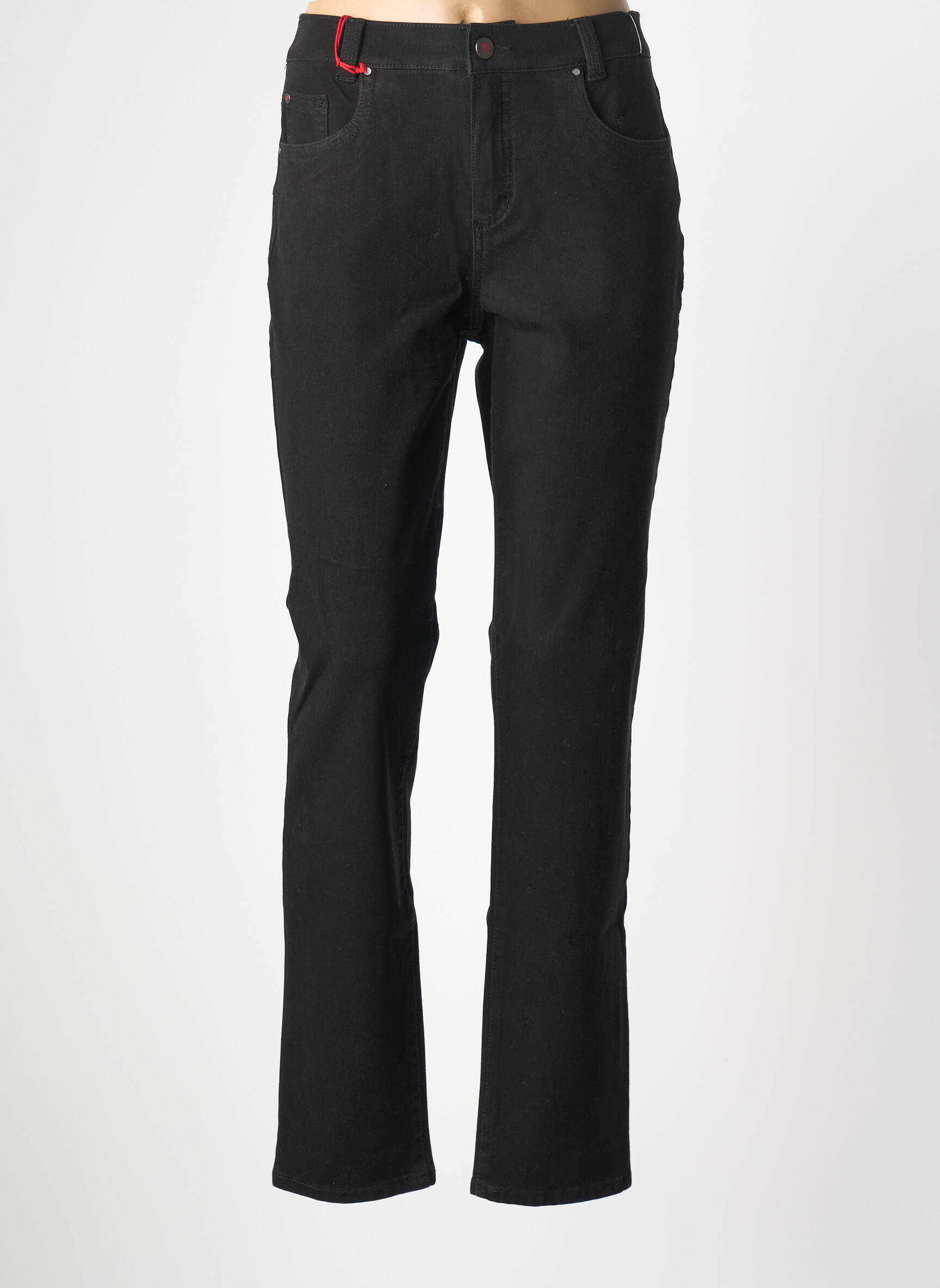Jeans coupe slim stretch taille normale noir ANNA MONTANA femme