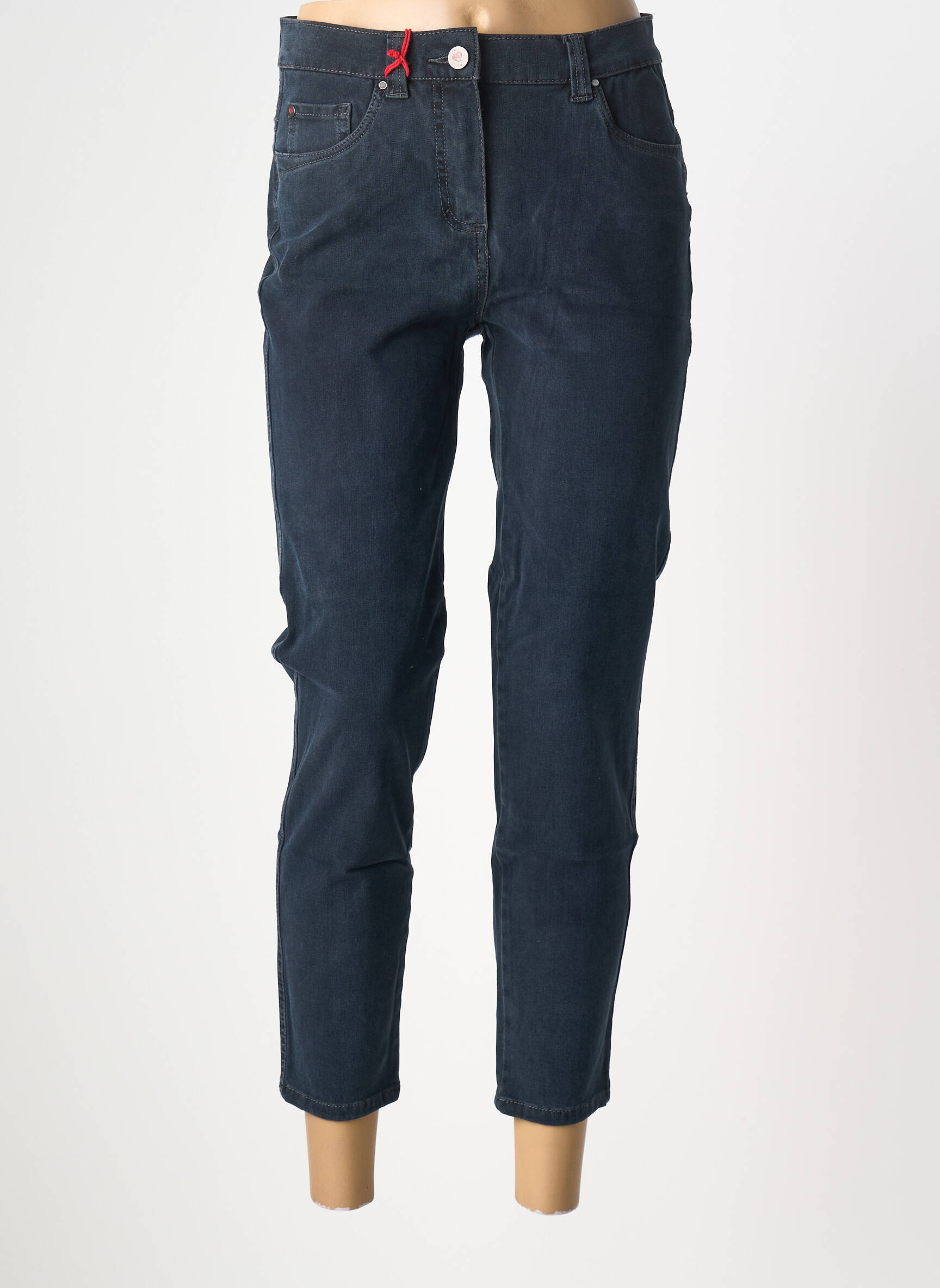 Jeans coupe slim stretch taille normale bleu ANNA MONTANA femme