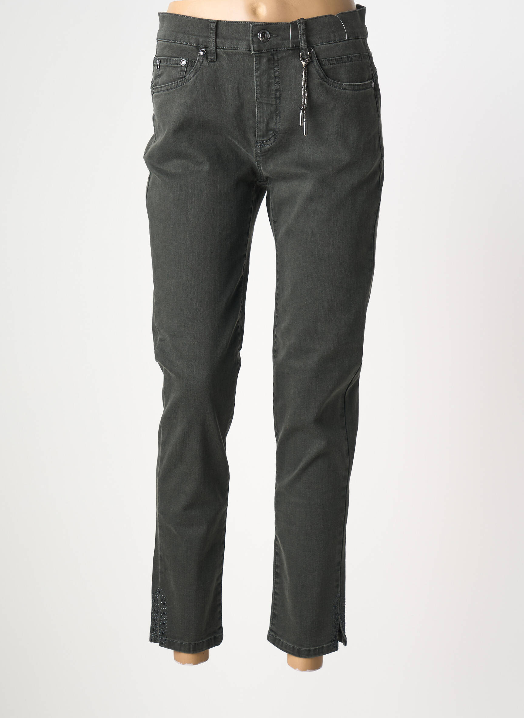 Jeans coupe slim stretch taille normale noir ANNA MONTANA femme
