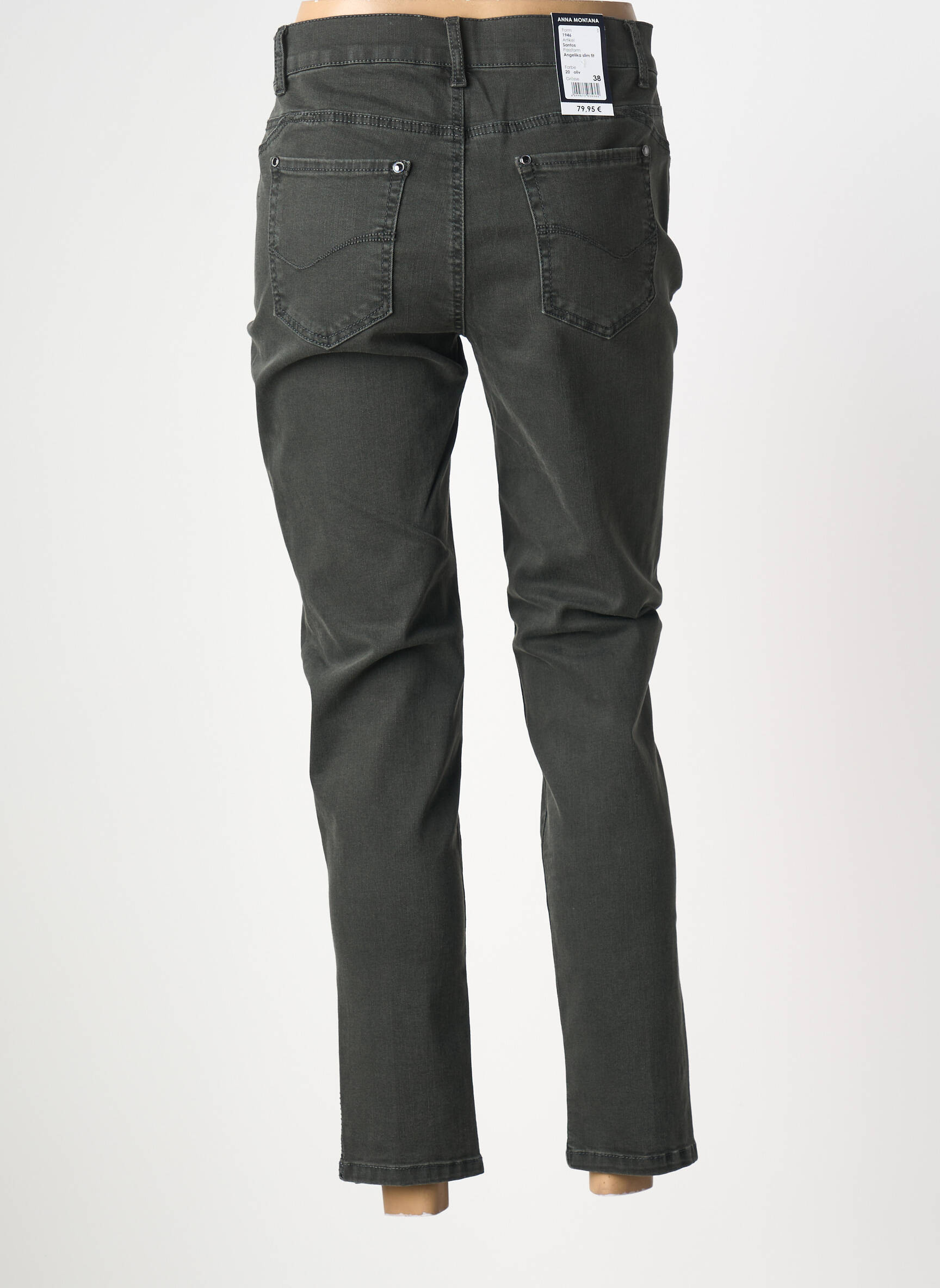 Jeans coupe slim stretch taille normale noir ANNA MONTANA femme