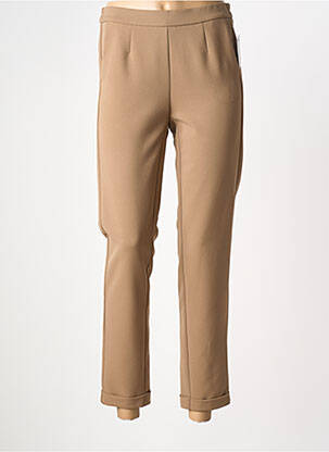 Pantalon 7/8 stretch taille normale marron FRANK WALDER femme