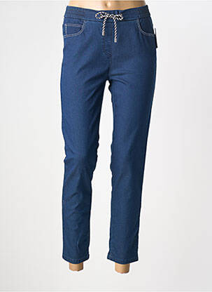 Pantalon 7/8 stretch taille normale bleu FRANK WALDER femme