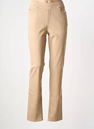 Pantalon slim taille élastique taille normale beige ANNA MONTANA femme
