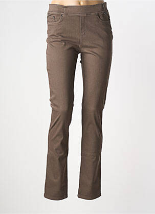 Pantalon slim taille élastique taille normale marron ANNA MONTANA femme