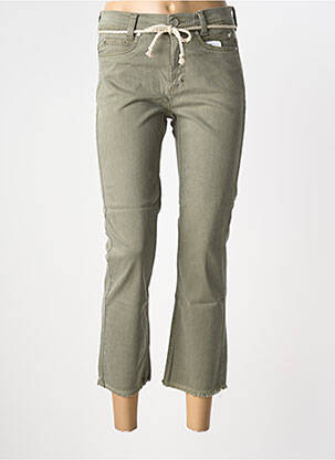 Pantalon 7/8 stretch taille normale vert ANNA MONTANA femme