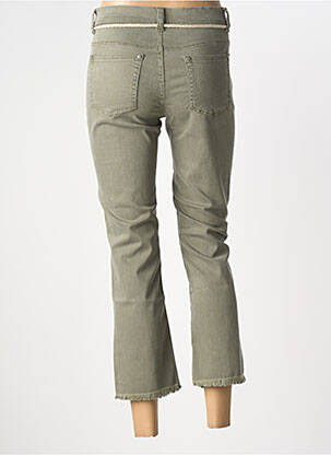 Pantalon 7/8 stretch taille normale vert ANNA MONTANA femme